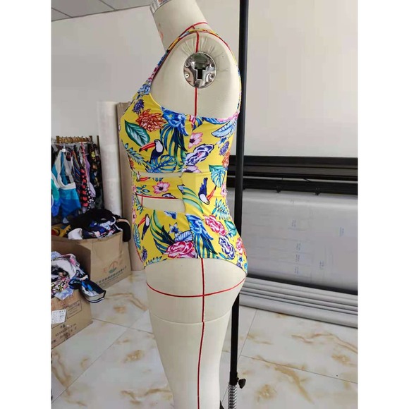 Ethnic Print Plus Size One Piece Swimsuit Bikini - Picture 3 of 12